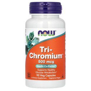 Хром, Tri-Chromium, Now Foods, 500 мкг, 90 вегетаріанських капсул