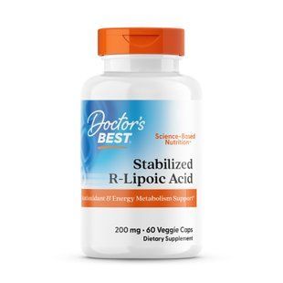 R-липоевая кислота, Best Stabilized R-Lipoic Acid, Doctor's Best, 200 мг, 60 вегетарианских капсул