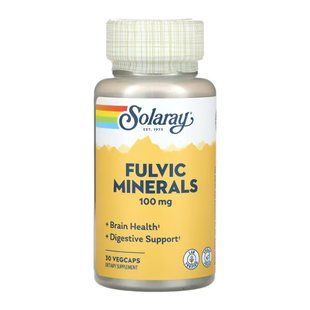 Фульвові мінерали з гімалайським шиладжитом, Fulvic Minerals, Solaray, 100 мг, 30 вегетаріанських капсул