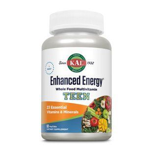 Мультивітаміни для підлітків, Enhanced Energy Teen, KAL, 60 вегетаріанських таблеток