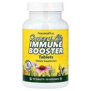 Усиление иммунитета, Immune Booster, Nature's Plus, Source of Life, 90 таблеток