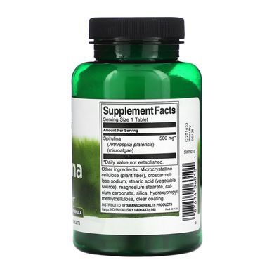 Спіруліна, Spirulina, Swanson, 500 мг, 180 веганських таблеток