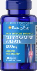 Для суставов и связок, Glucosamine Sulfate, Puritan's Pride, 1000 мг, 60 капсул