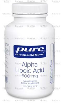 Альфа-ліпоєва кислота, Alpha Lipoic Acid, Pure Encapsulations, 600 мг, 120 капсул