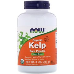 Бурые водоросли, Ламинария, Organic Kelp Pure Powder, Now Foods, 227 г
