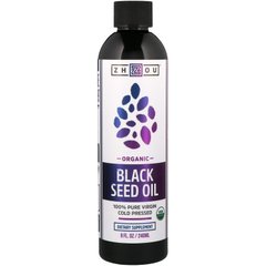 Масло чорного кмину, Black Seed Oil, Zhou Nutrition, органік, 240 мл