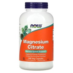 Цитрат магния, Magnesium Citrate, Now Foods, 133 мг, 240 капсул