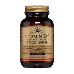 Витамин Д3, Vitamin D3, Solgar, 400 МЕ, 100 капсул