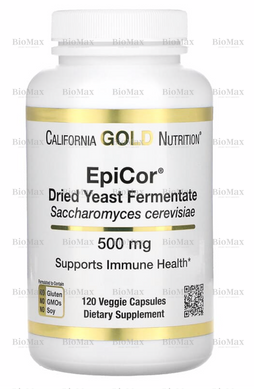 Захист імунітету, Епікор сухий дріжджовий ферментат, California Gold Nutrition (EpiCor Dried Yeast Fermentate), 500 мг, 120 вегетаріанських капсул