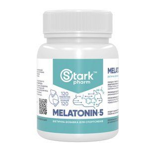 Мелатонін з гліцином, Melatonin 5, Stark Pharm, 5 мг, 120 таблеток