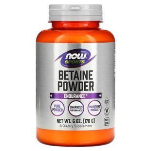 Бетаїн, Betaine, Now Foods, Sports, порошок, 170 г