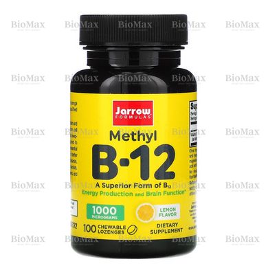Витамин В12, Methyl B12, Jarrow Formulas, 1000 мкг 100 леденцов со вкусом лимона