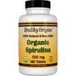 Спирулина, Spirulina, Healthy Origins, органик, 500 мг, 180 таблеток