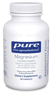 Цитрат и малат магния (Magnesium citrate/malate), Pure Encapsulations, 120 мг, 90 капсул