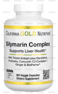 Силімариновий комплекс – здоров'я печінки, Silymarin Complex, California Gold Nutrition, 360 капсул