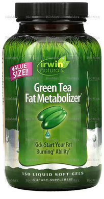 Зелений чай для обміну жирів, Green Tea Fat Metabolizer, Irwin Naturals, 150 капсул