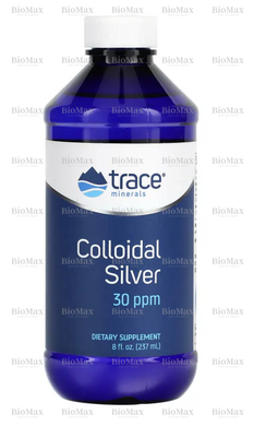 Коллоидное серебро, Colloidal Silver, Trace Minerals Research, 30 PPM, 237 мл