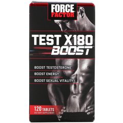 Бустер тестостерону для чоловіків, Force Factor, Test X180 Boost, 120 таблеток