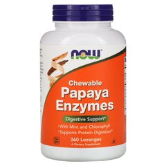 Пищеварительные ферменты папайи, Papaya Enzymes, Now Foods, 360 леденцов