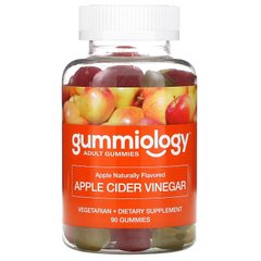 Яблочный уксус с натуральным яблочным вкусом, для взрослых, Adult Apple Cider Vinegar Gummies, Natural Apple Flavor, Gummiology, 90 вегетарианских жевательных конфет