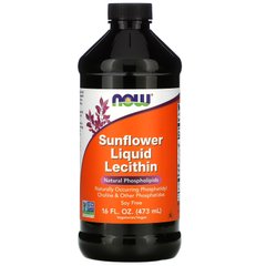 Жидкий лецитин из подсолнечника, Sunflower Lecithin, Now Foods, 473 мл