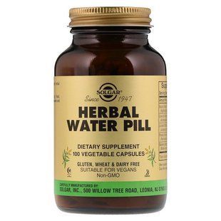 Мочегонний засіб, Herbal Water Pill, Solgar, 100 капсул