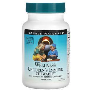 Зміцнення імунітету у дітей, Children's Immune Chewable, Source Naturals, з ягідним смаком, 30 жувальних цукерок