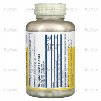 Магній гліцинат з високою абсорбцією, Magnesium Glycinate, Solaray, 350 мг, 120 капсул