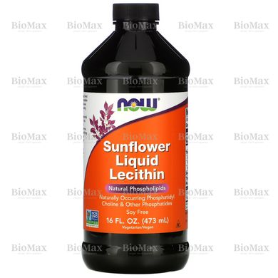 Рідкий лецитин з соняшнику, Sunflower Lecithin, Now Foods, 473 мл