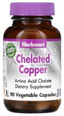 Хелатна Мідь, Chelated Copper, Bluebonnet Nutrition, 3 мг, 90 капсул