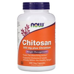 Хітозан і хром, Chitosan, Now Foods, 500 мг, 240 капсул