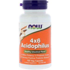 Пробіотики, 4x6 Acidophilus, Now Foods, 120 капсул