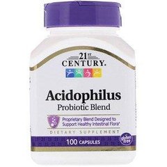 Пробиотики, Acidophilus, 21st Century, 100 капсул