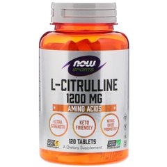 Цитрулін, L-Citrulline, Now Foods, 1200 мг 120 таблеток