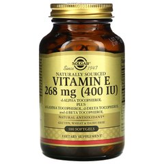 Витамин Е, Vitamin E, Solgar, 400 МЕ, 100 капсул