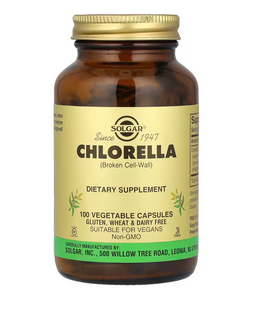 Хлорела, Chlorella, Solgar, 520 мг, 100 капсул