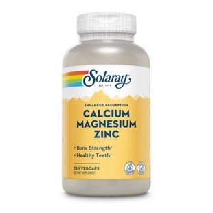 Кальцій, магній і цинк, Calcium, Magnesium, Zinc, Solaray, 250 вегетаріанських капсул