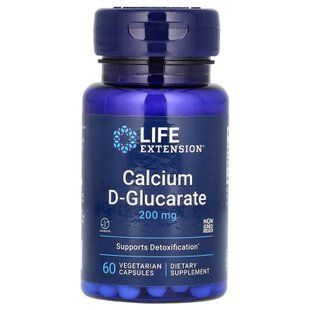 Кальцій D-глюкарат, Calcium D-Glucarate, Life Extension, 200 мг, 60 вегетаріанських капсул
