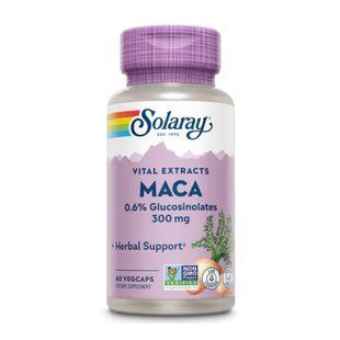 Мака перуанская, Maca Root Extract, Solaray, 300 мг, 60 вегетарианских капсул