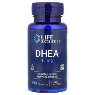 Дегідроепіандростерон, DHEA, Life Extension, 15 мг, 100 капсул