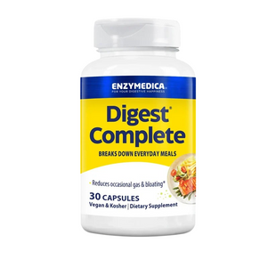 Энзимы полная формула, Digest Complete, Enzymedica, Digest, эффективно расщепляет углеводы, жиры, клетчатку и белки, 30 капсул