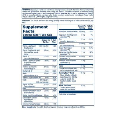 Пренатальные мультивитамины, Once Daily Prenatal Multivitamin With DHA & Iron, Solaray, с ДГК и железом, 90 вегетарианских капсул