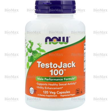 Формула для чоловічого здоров'я, Репродуктивне здоров'я (Тестостерон), TestoJack 100, Now Foods, 120 рослинних капсул