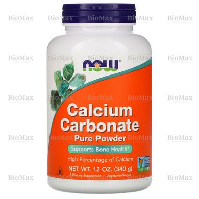 Карбонат кальцію в порошку, Calcium Carbonate, Now Foods,  600 мг, 340 г