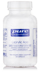 Каприловая кислота, Caprylic Acid, Pure Encapsulations, поддержка здорового микробного баланса, 800 мг, 120 капсул