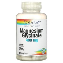 Гліцинат магнію, Magnesium Glycinate, Solaray, 400 мг, 120 капсул