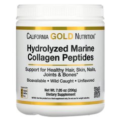 Гидролизованные пептиды морского коллагена, Hydrolyzed Marine Collagen Peptides, California Gold Nutrition, 200 г