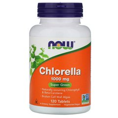 Хлорела, Chlorella, Now Foods, 1000 мг, 120 таблеток