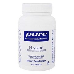L-лизин, l-Lysine, Pure Encapsulations, 500 мг, 90 капсул