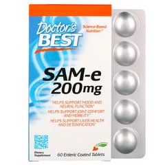 S-аденозилметионин 200, SAM-e 200, Doctor's Best, 200 мг, 60 таблеток